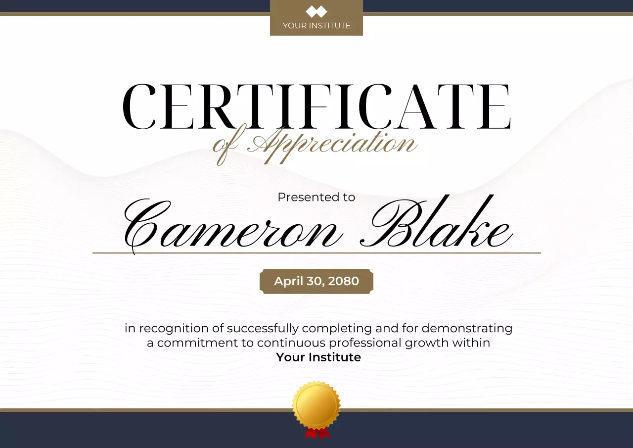 White Elegant Certificate Document Web Poster