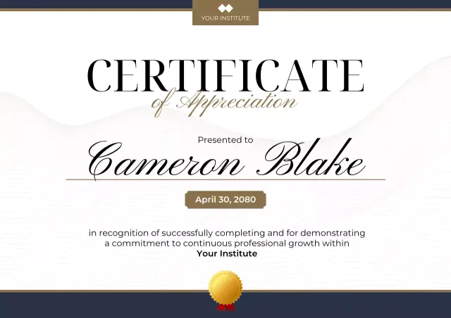 Dokumen Sertifikat Elegan Putih Poster Web