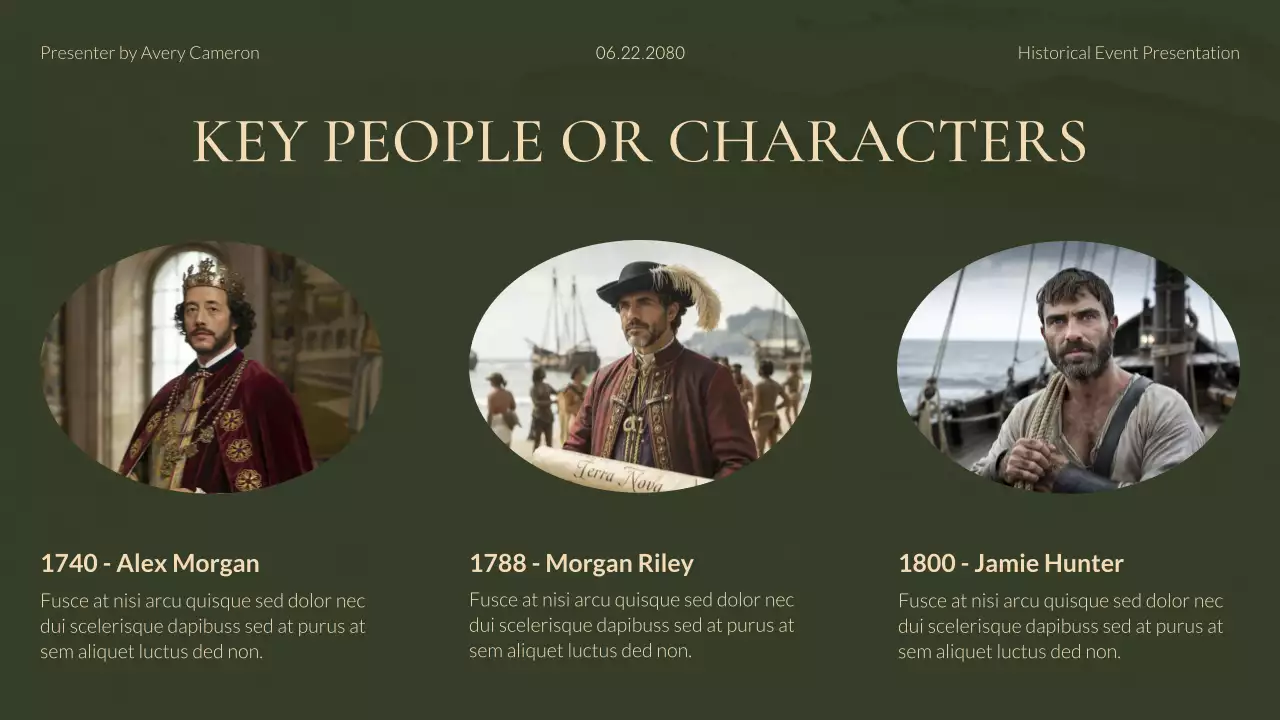 Green and Gold Modern Historical Event Lecture Presentation