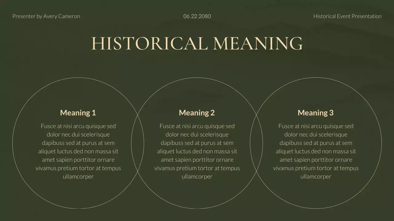 Green and Gold Modern Historical Event Lecture Presentation