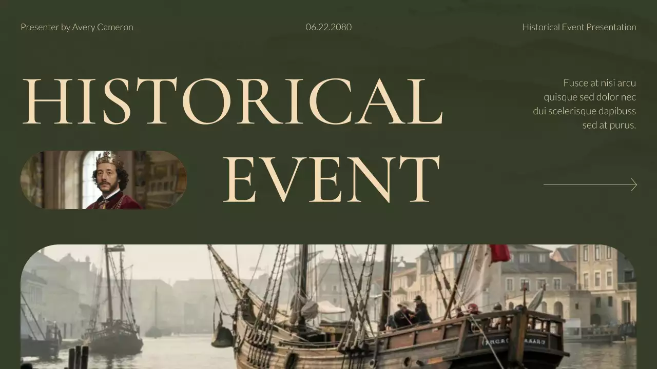 Green and Gold Modern Historical Event Lecture Presentation
