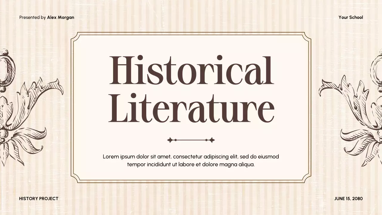 Beige Vintage Historical Literature Lecture Presentation