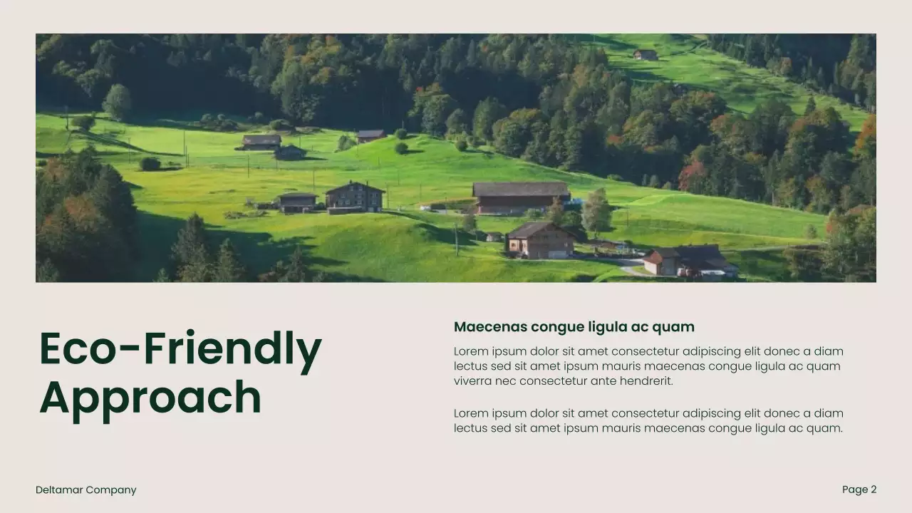 Green and Beige Bold Sustainability Initiatives Pitch Presentation