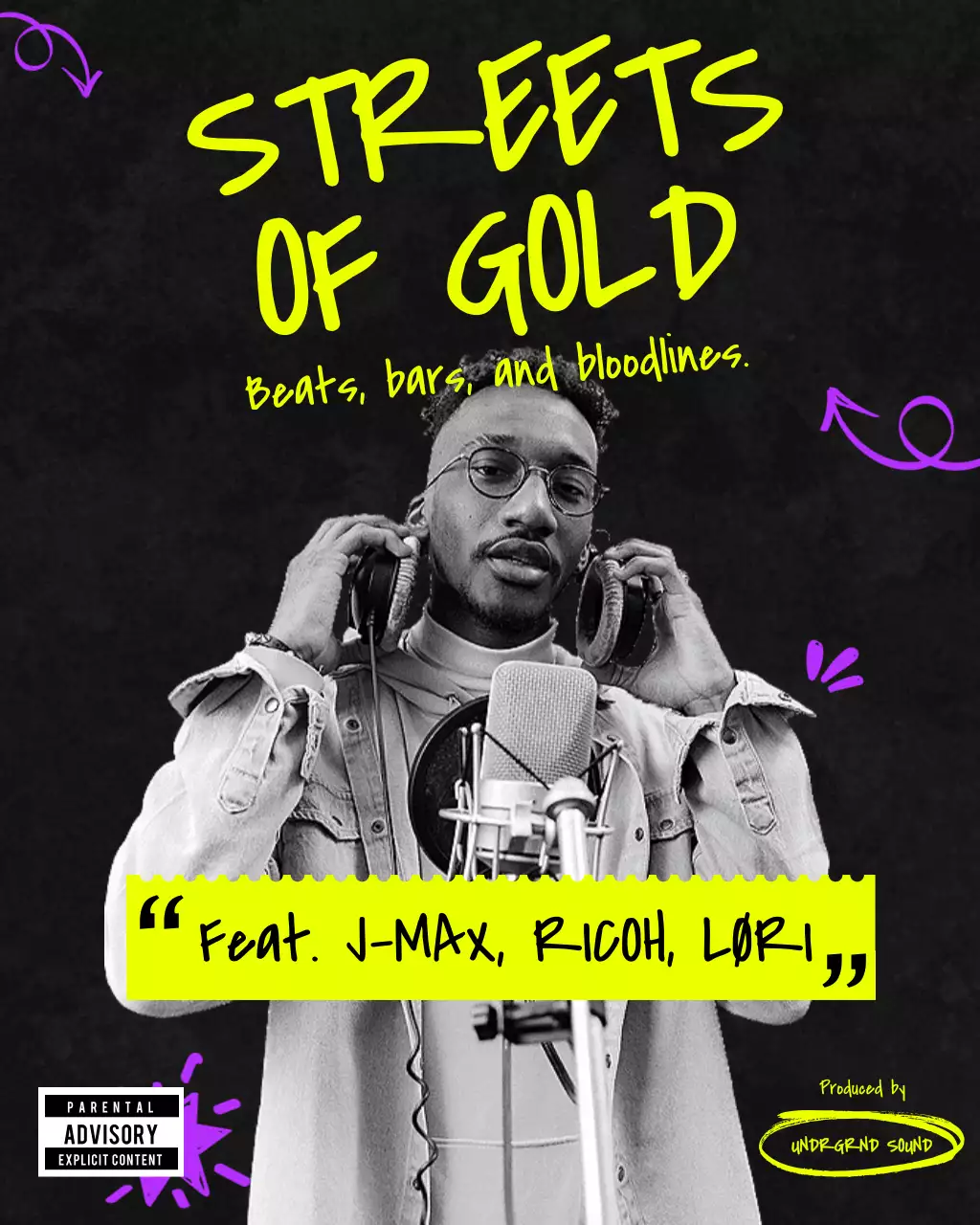 Yellow Urban Music Promotion Instagram Post