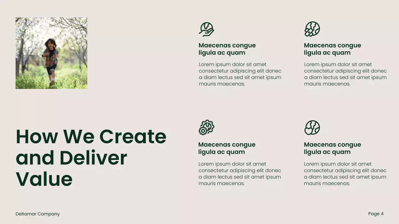 Green and Beige Bold Sustainability Initiatives Pitch Presentation