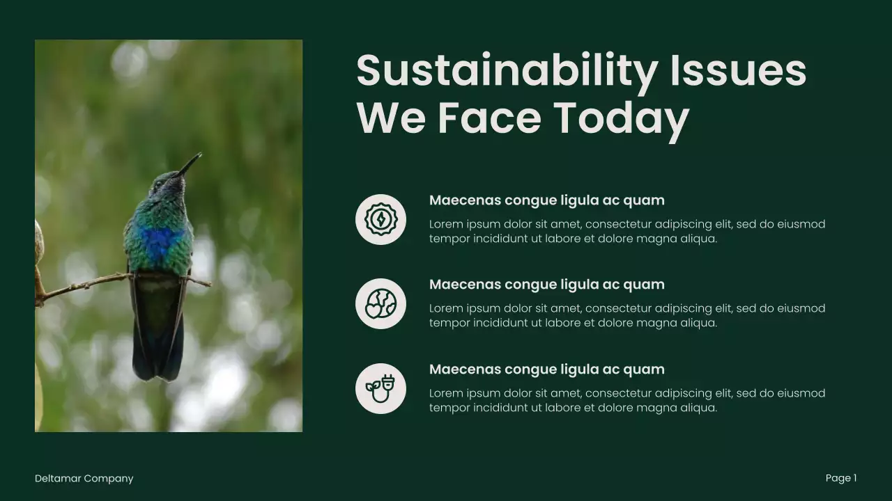 Green and Beige Bold Sustainability Initiatives Pitch Presentation