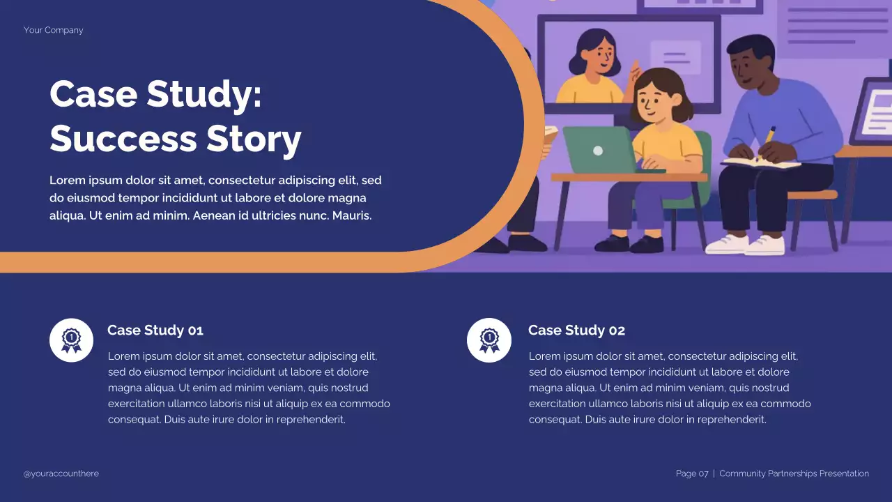 Blue and Beige Modern Student Partnership Strategy Presentation