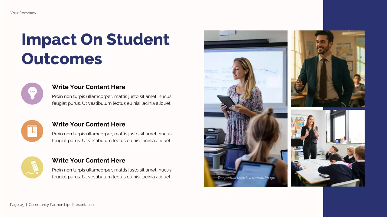 Blue and Beige Modern Student Partnership Strategy Presentation