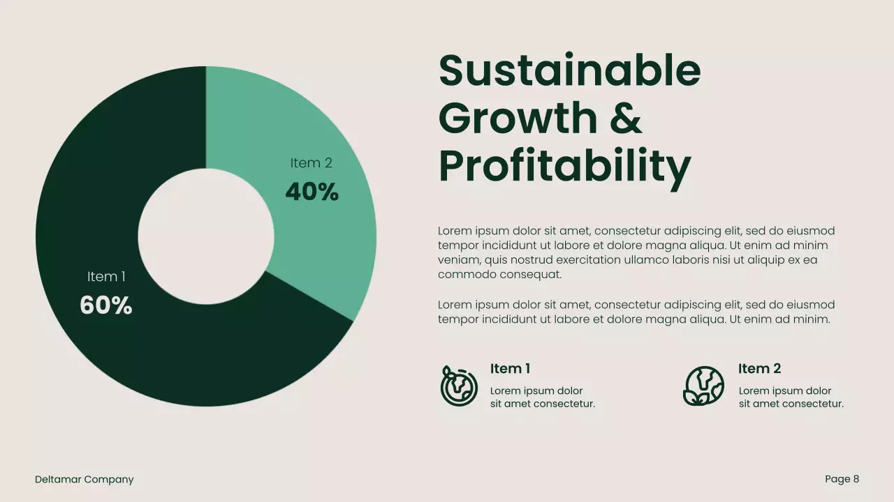 Green and Beige Bold Sustainability Initiatives Pitch Presentation