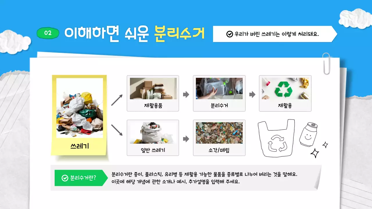 파랑 아기자기한 환경 교육