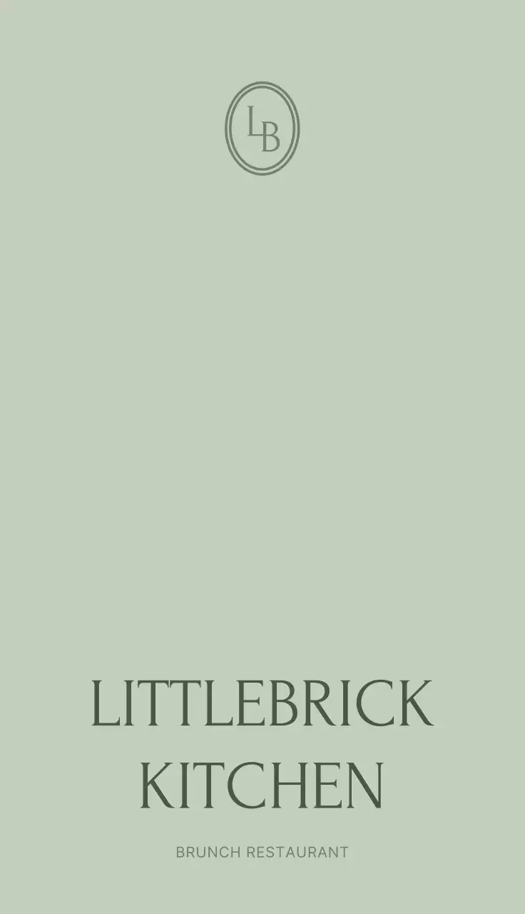 카키 미니멀 브런치 식당 명함