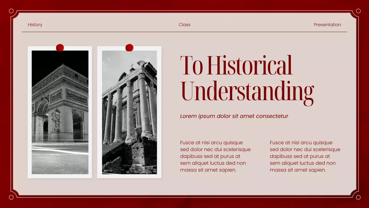Red and Beige Classic Historical Literature Presentation