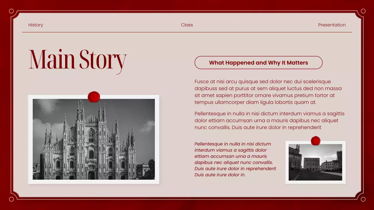Red and Beige Classic Historical Literature Presentation
