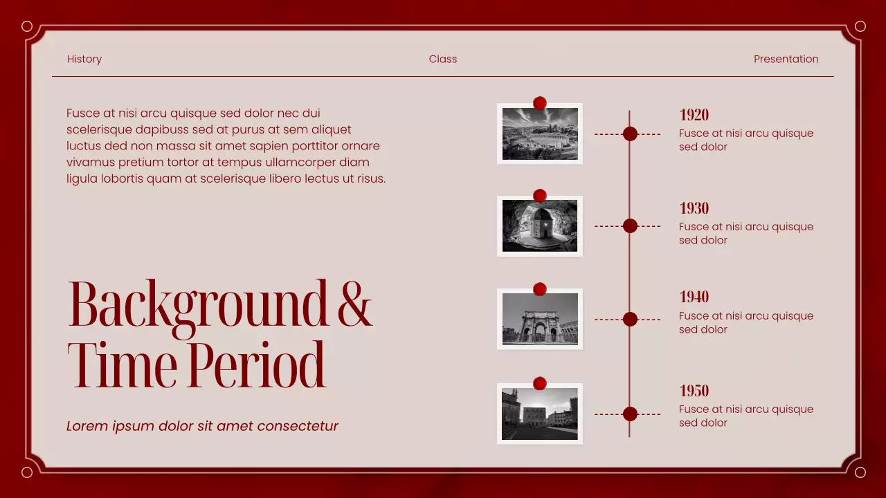 Red and Beige Classic Historical Literature Presentation