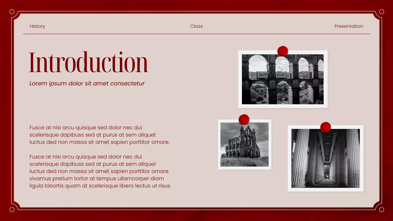 Red and Beige Classic Historical Literature Presentation