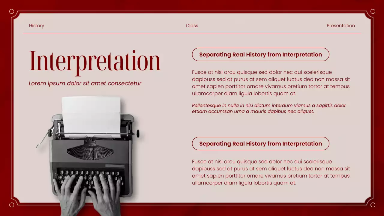 Red and Beige Classic Historical Literature Presentation