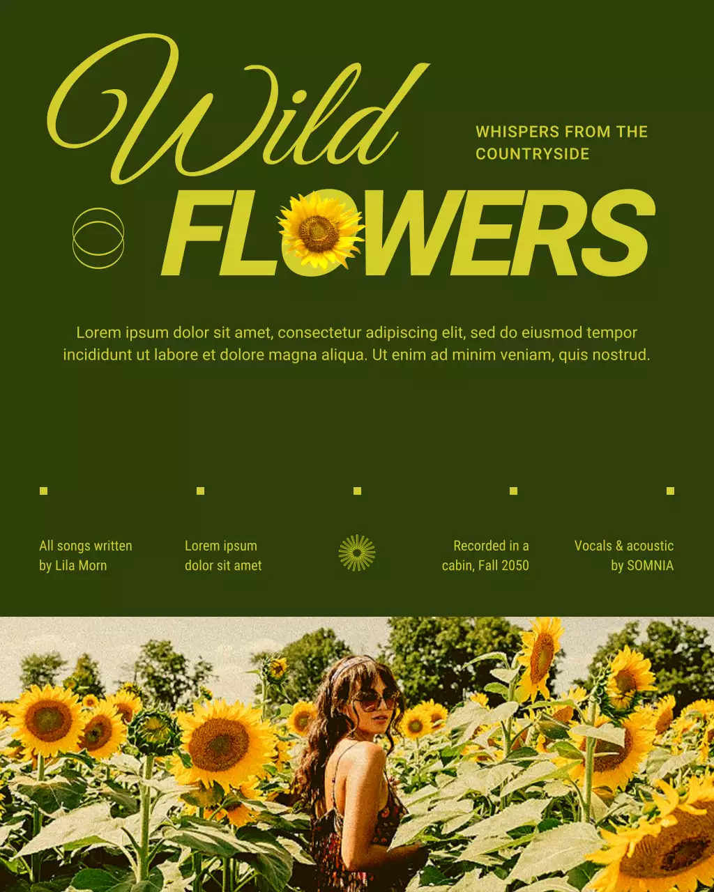 Yellow and Green Retro Music Album Cover Promotion Instagram Post