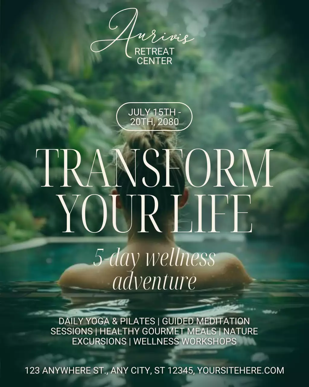 Green Elegant Wellness Retreat Announcement Instagram Post