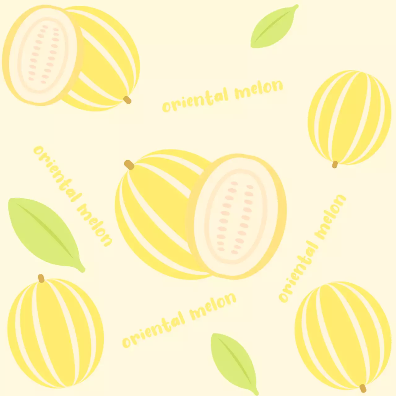 노랑 아기자기한 과일 패턴