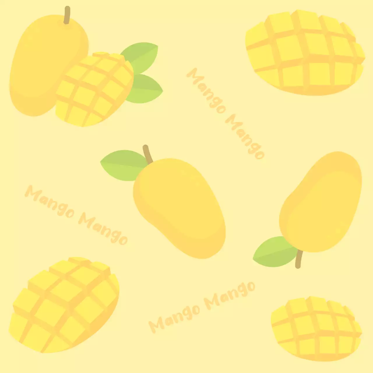 노랑 아기자기한 과일 패턴
