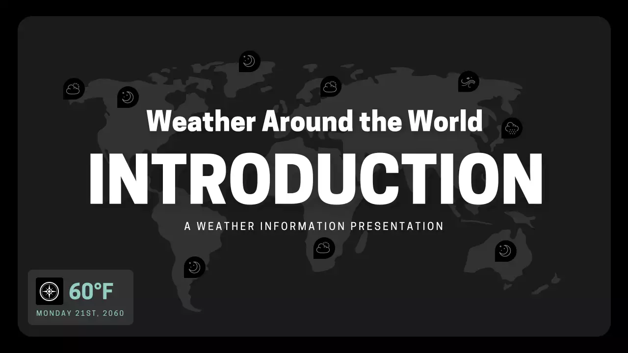 Black and Teal Modern Weather Presentation