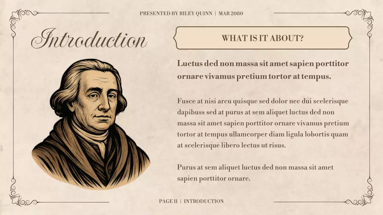 Brown Classic Historical Literature Lecture Presentation