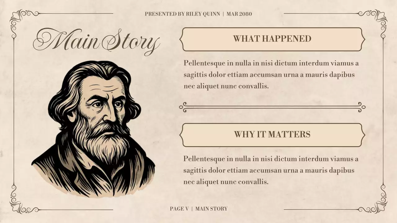 Brown Classic Historical Literature Lecture Presentation