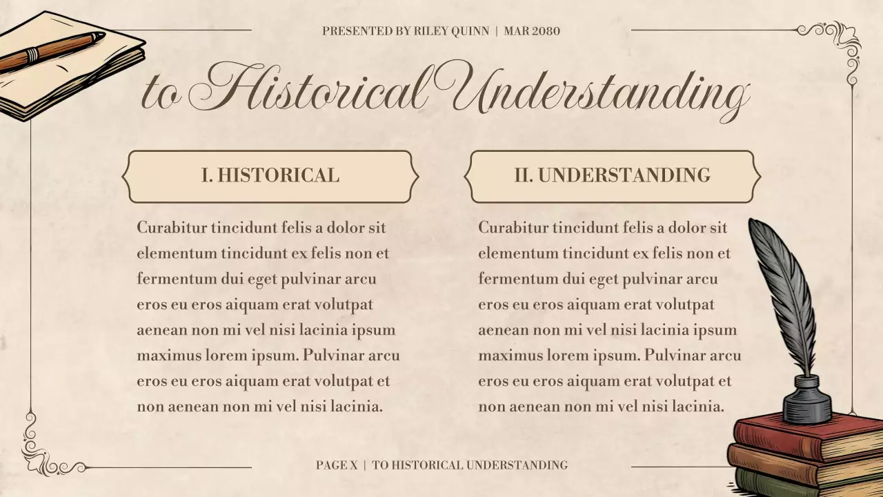 Brown Classic Historical Literature Lecture Presentation