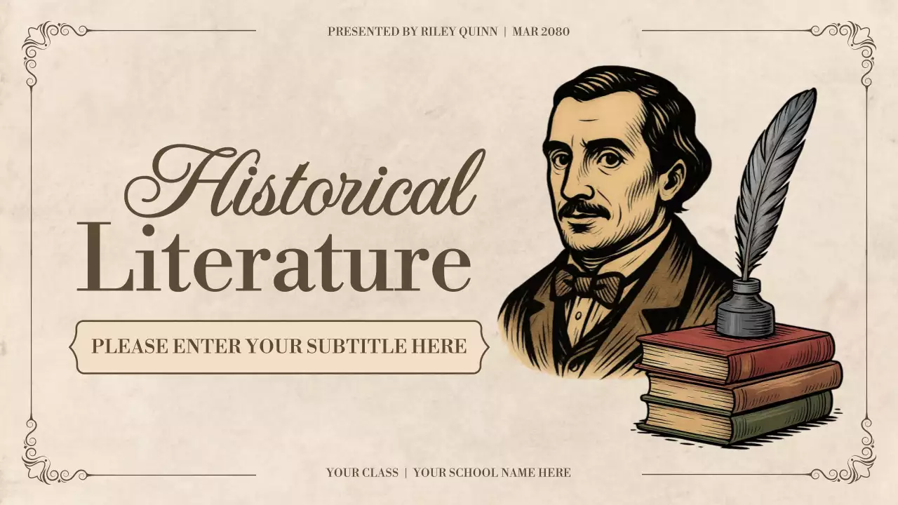 Brown Classic Historical Literature Lecture Presentation