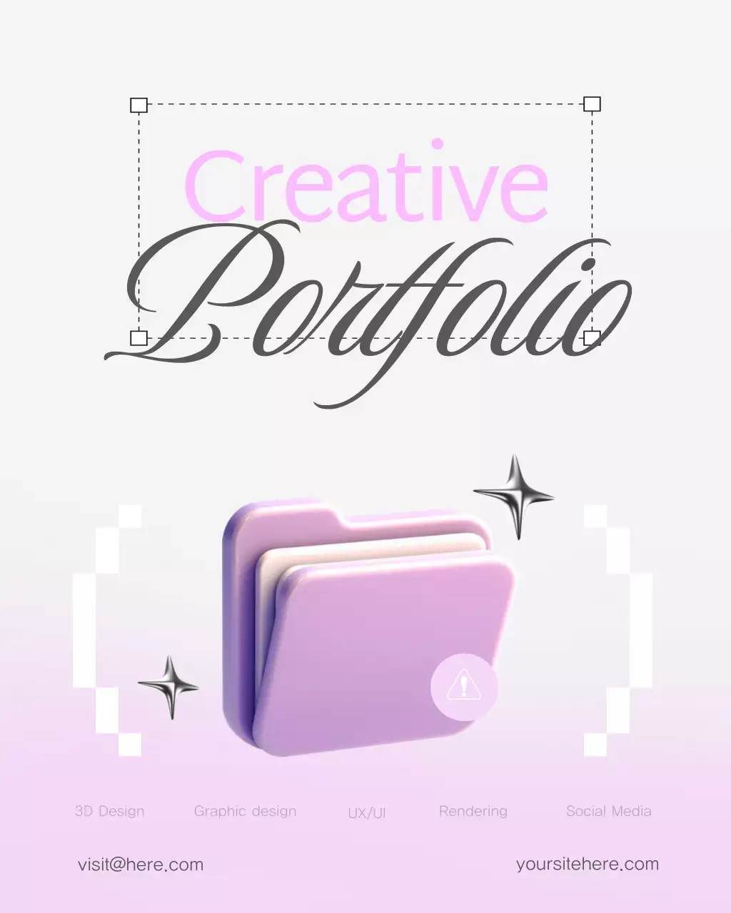 Purple Bold Trendy Chrome Portfolio Instagram Post