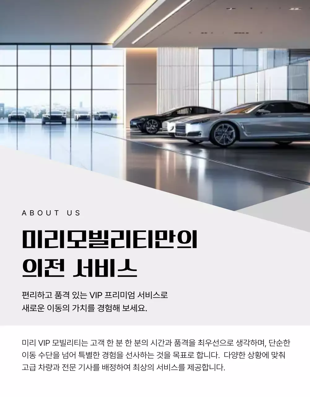 검정 럭셔리 의전 서비스 광고