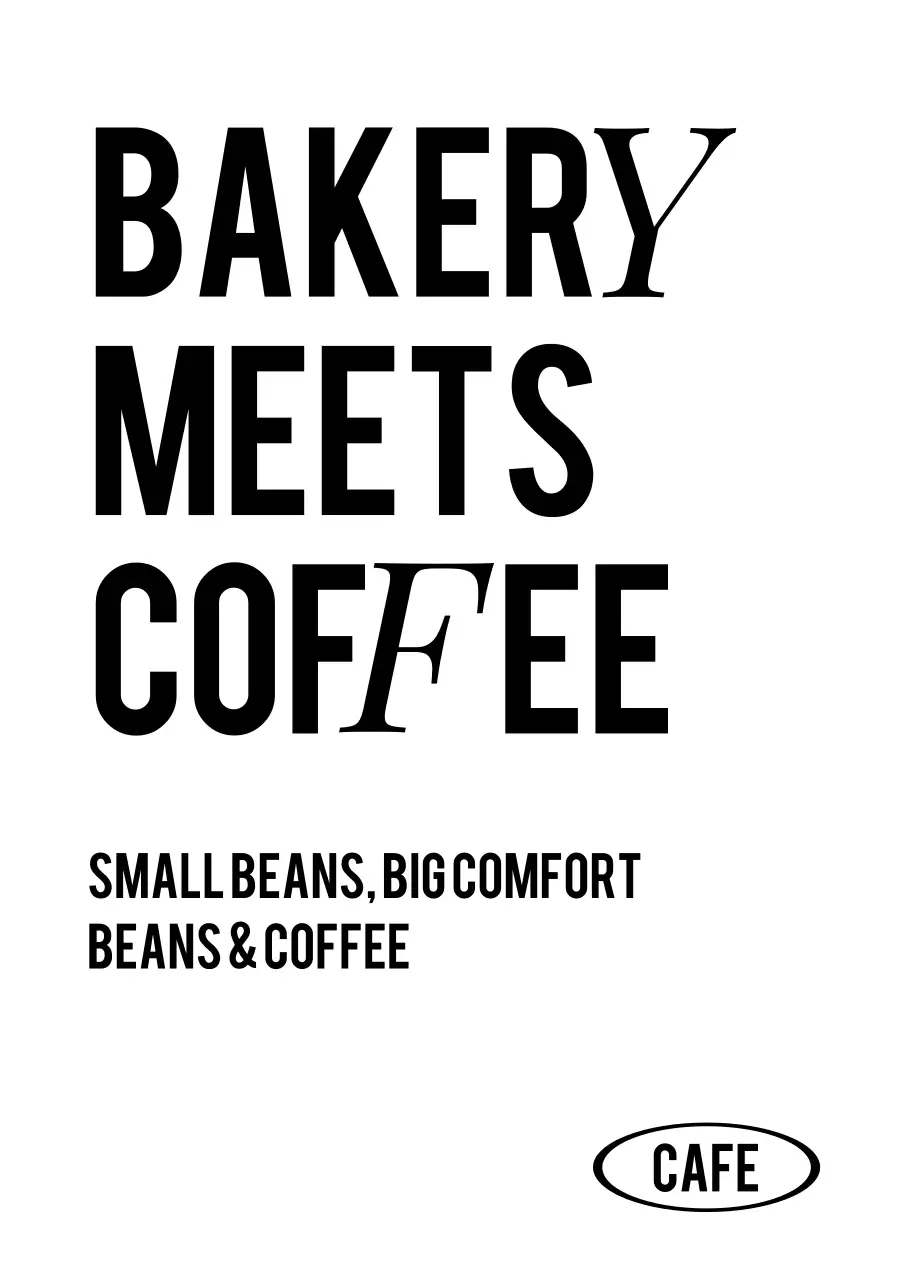 白黒 モダン カフェ ロゴ カフェ文章