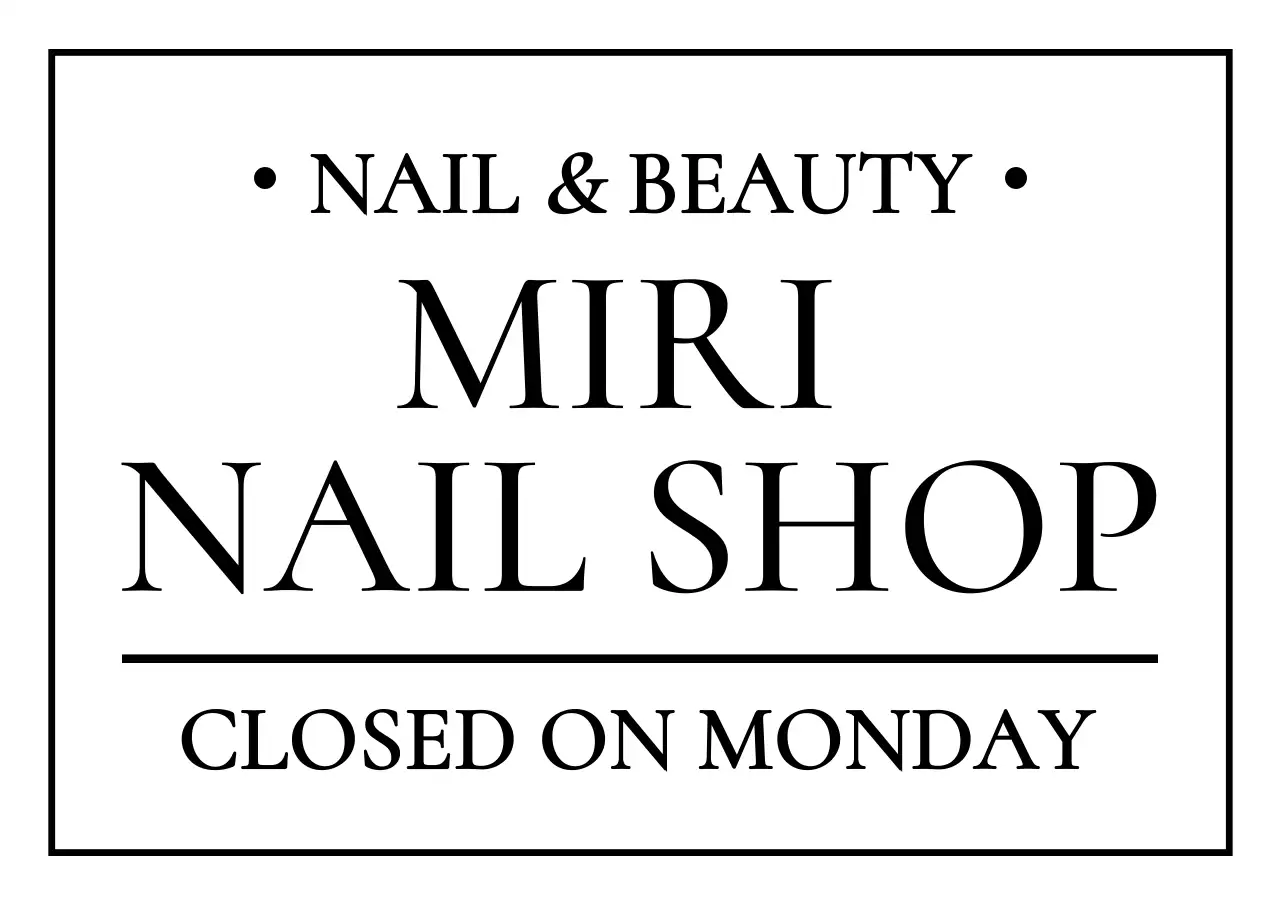 白黒 シンプル サロン営業時間