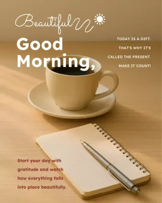 Black Good Morning Greetings Instagram Post