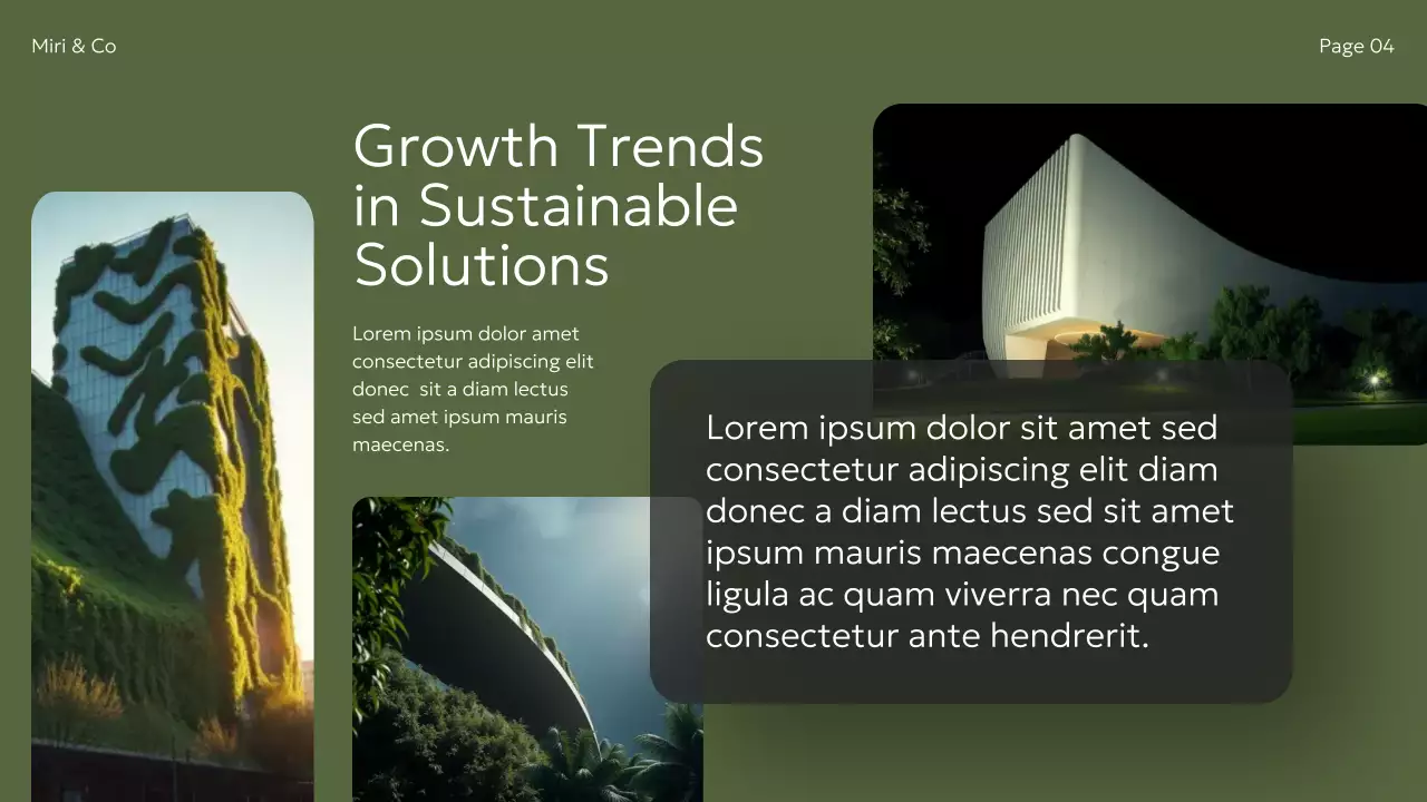 Green Modern Sustainability Initiatives Pitch Presentation