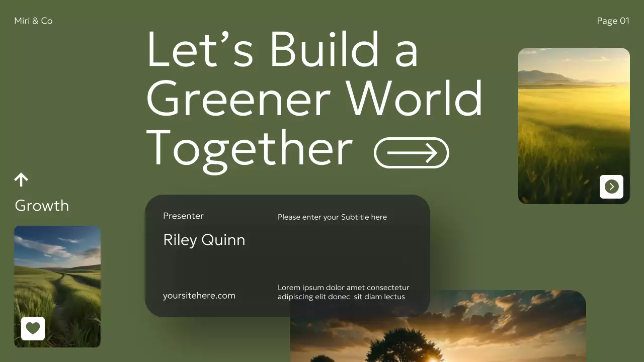 Green Modern Sustainability Initiatives Pitch Presentation