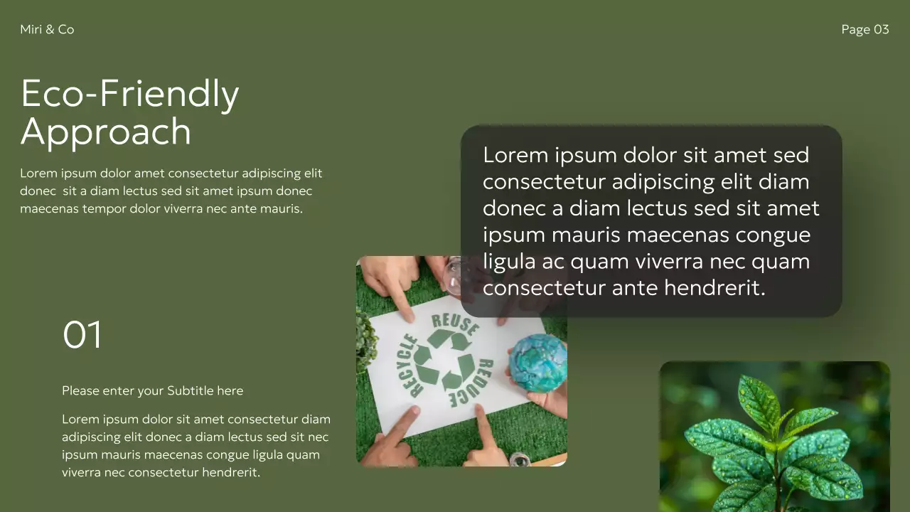 Green Modern Sustainability Initiatives Pitch Presentation