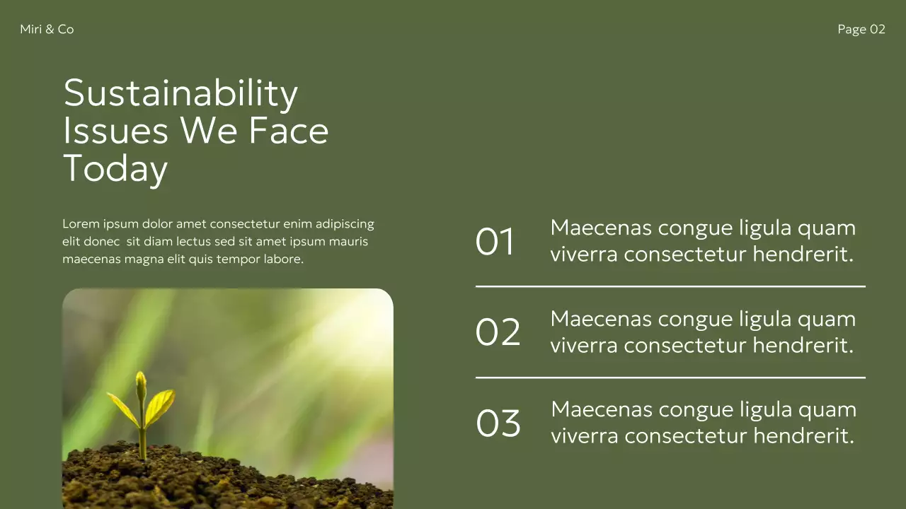 Green Modern Sustainability Initiatives Pitch Presentation