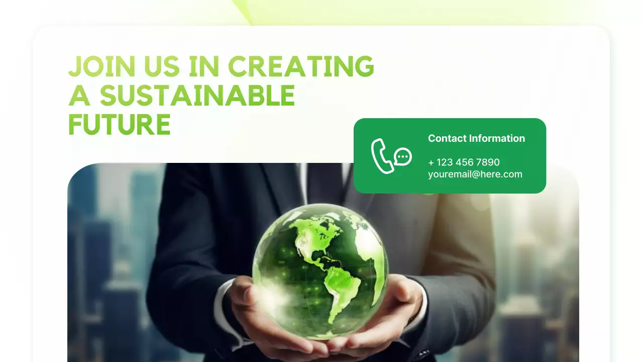 Green Modern Sustainability Announcement Presentation