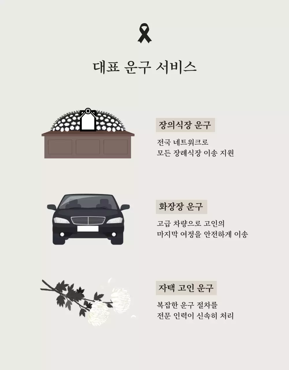검정 클래식 장례식 안내