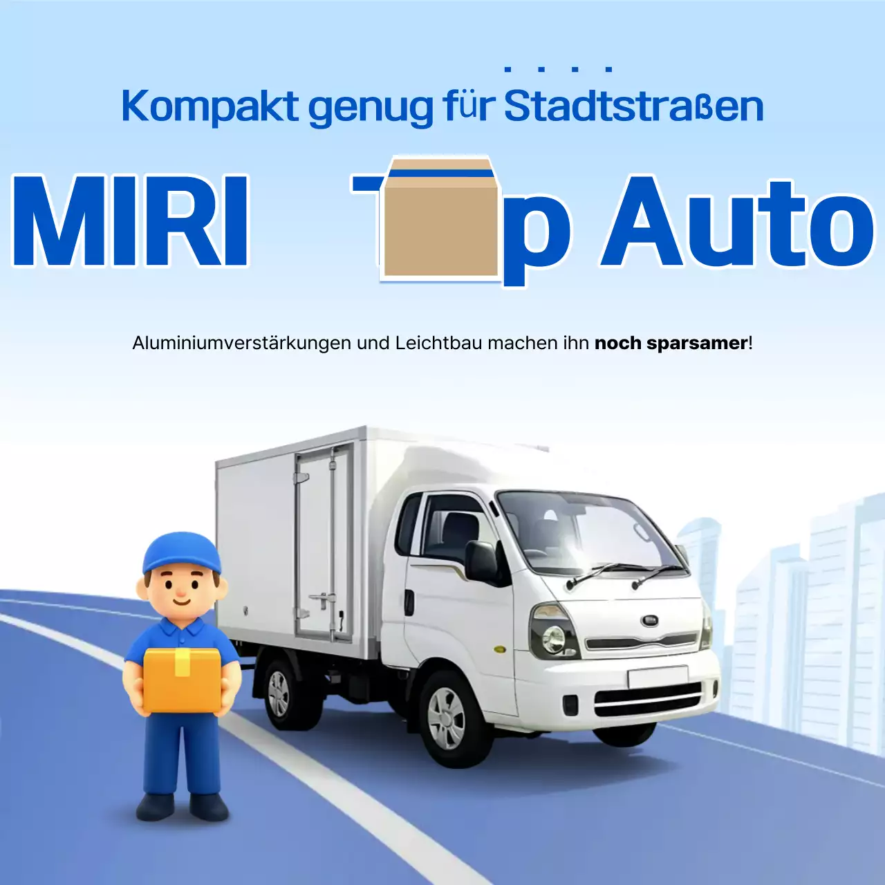 Himmelblaue moderne Logistikwerbung