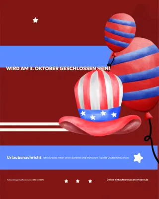 Ankündigung zum Unabhängigkeitstag von Red Creative auf Instagram