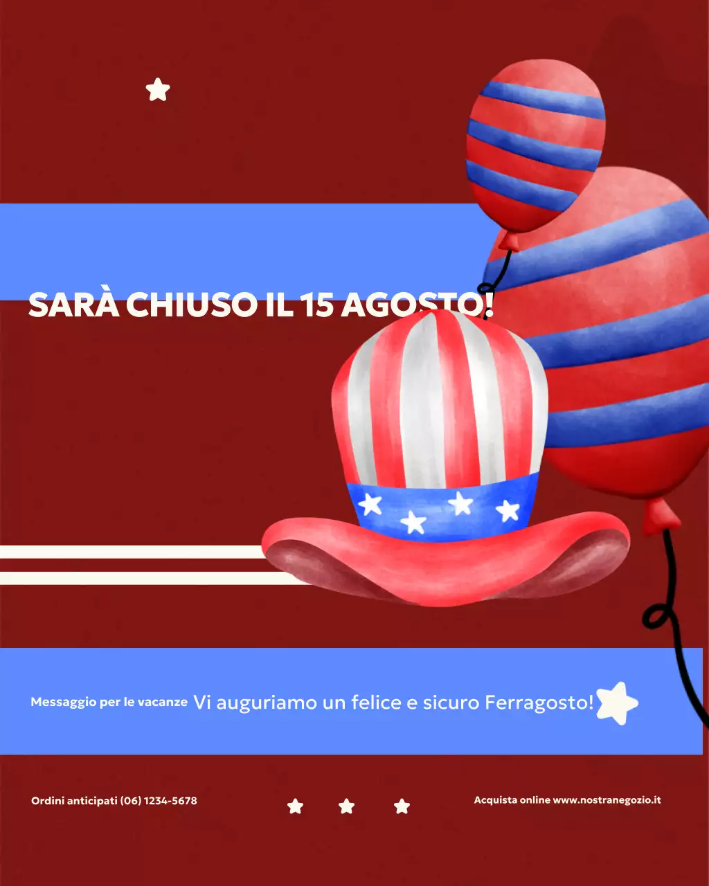 Annuncio del Giorno dell'Indipendenza di Red Creative su Instagram