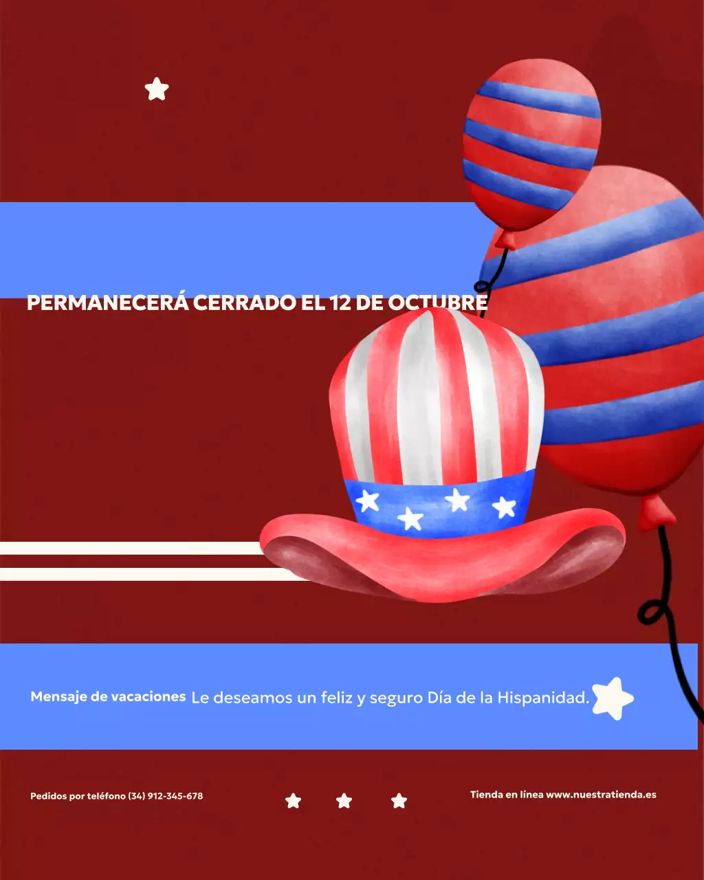 Publicación de Instagram del anuncio del Día de la Independencia de Red Creative