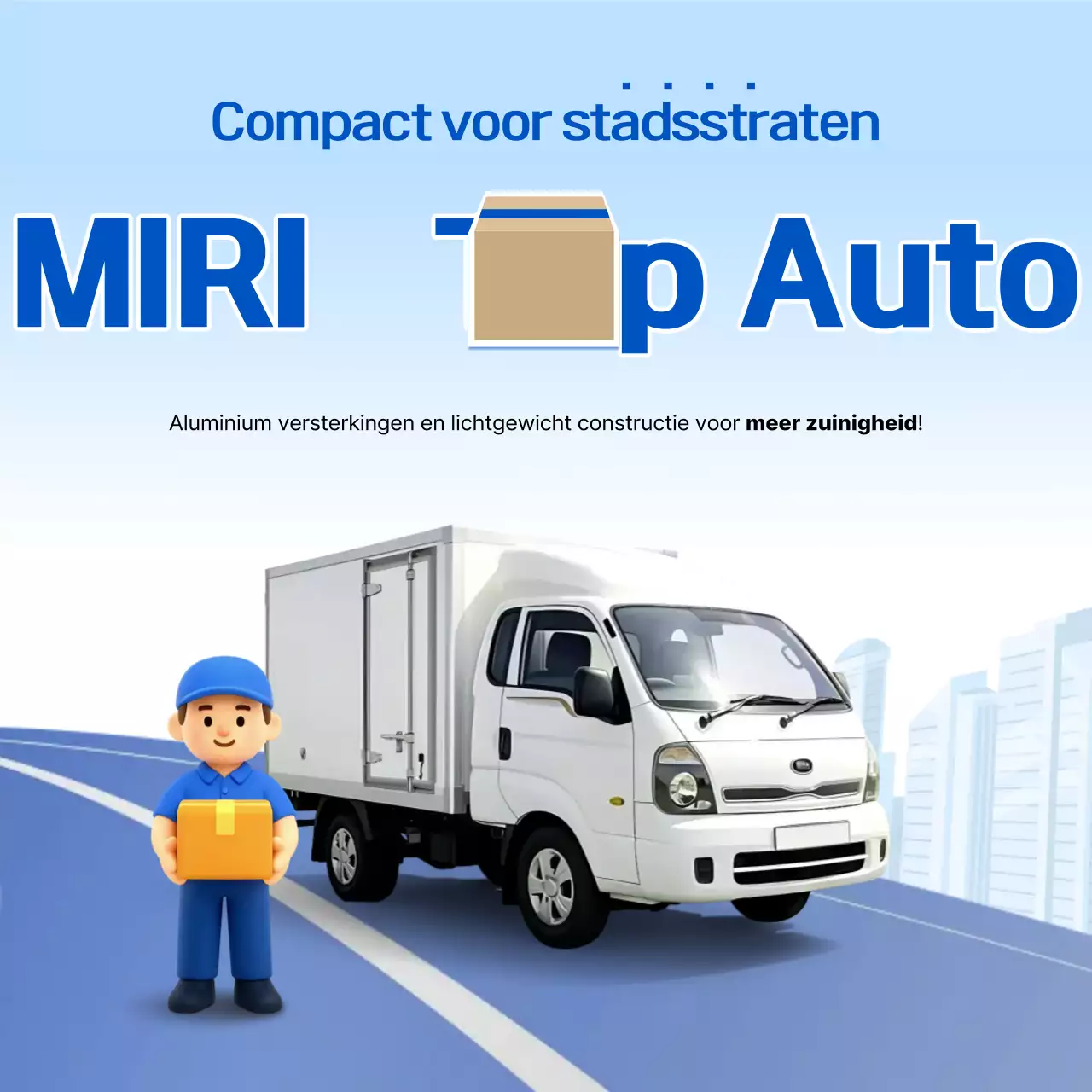 Hemelsblauwe moderne logistieke advertentie