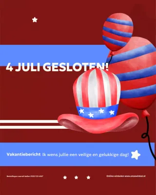 Instagram-bericht over de aankondiging van Red Creative Independence Day