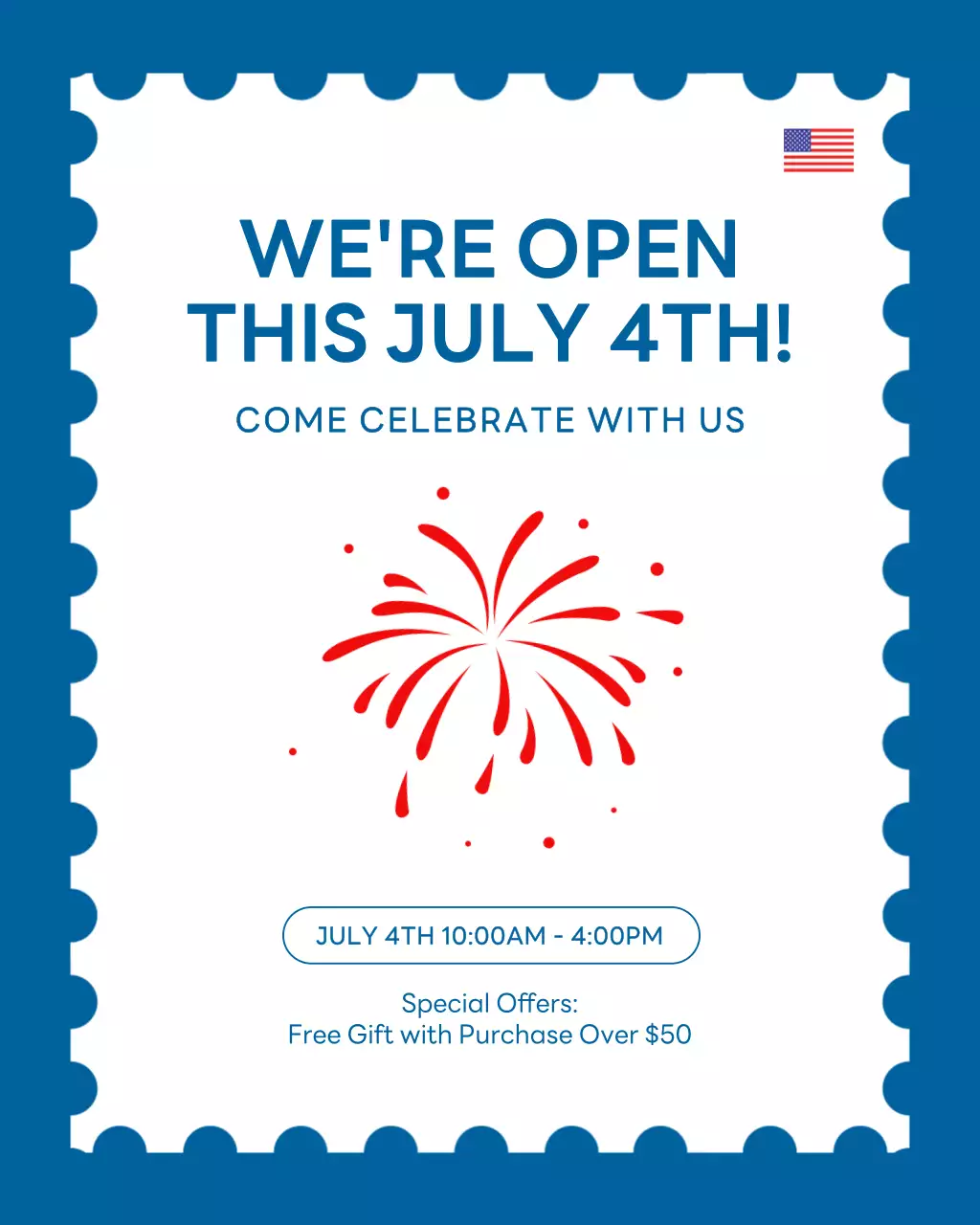 Blue Modern Holiday Announcement Instagram Post