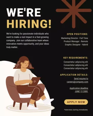 Black Modern Recruitment Announcement Instagram Post