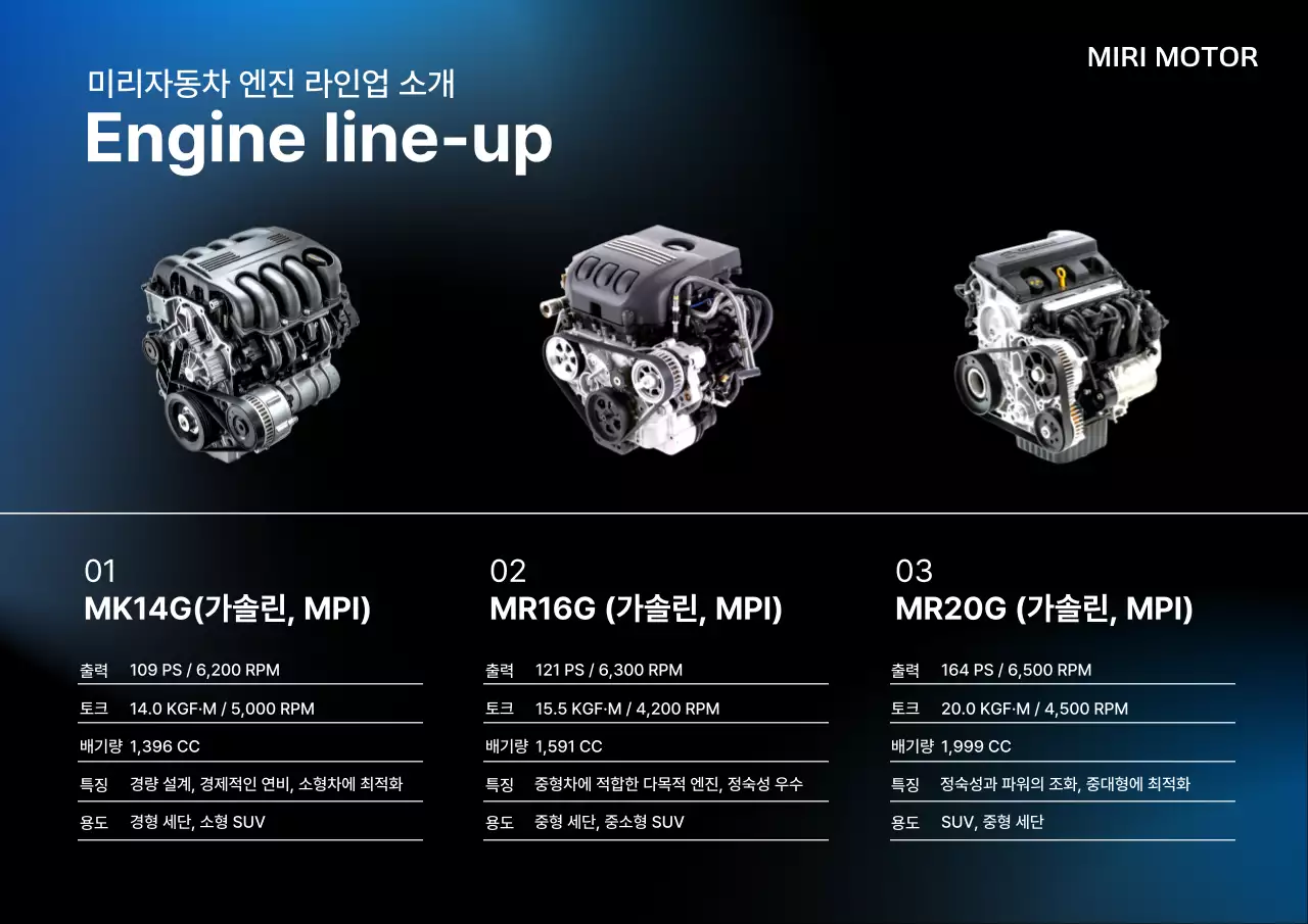 파랑 모던 자동차 제품 소개