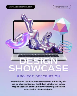 3D Y2K Creative Portfolio Showcase Event Announcemet Instagram Post